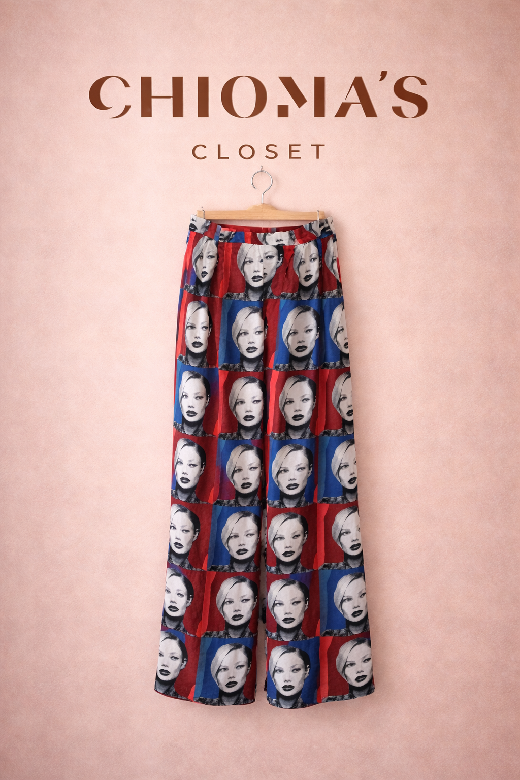 Satin Multicoloured Graphic Pants