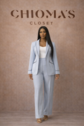 Sky Blue Blazer and Trouser Set