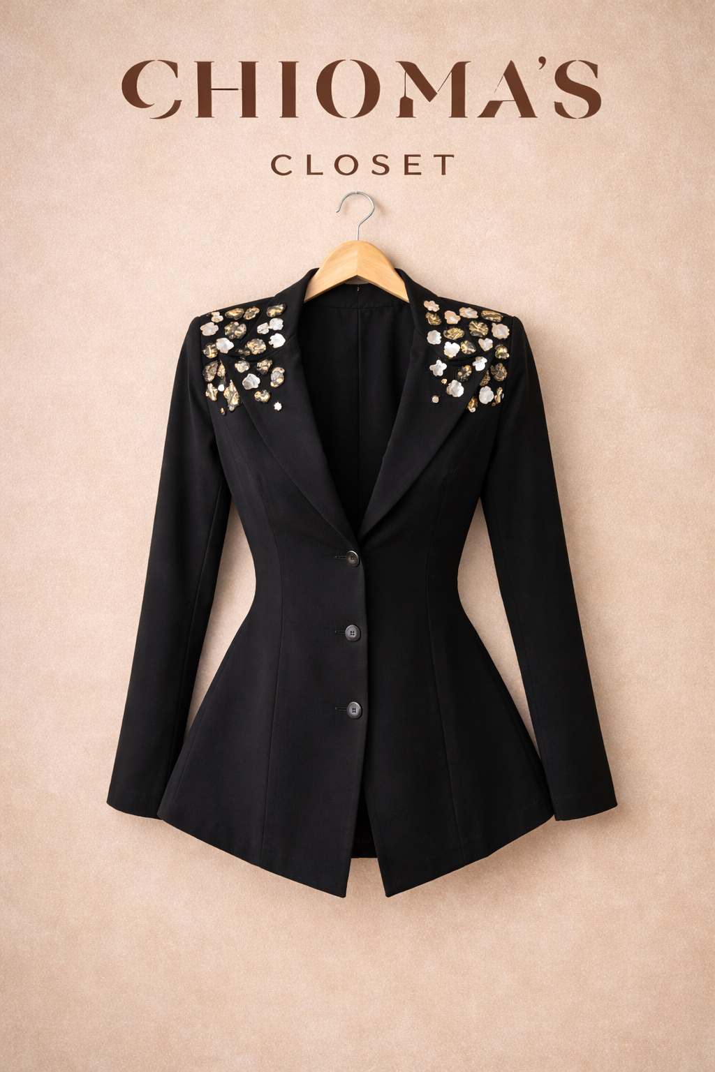 Black Blazer with V-neckline