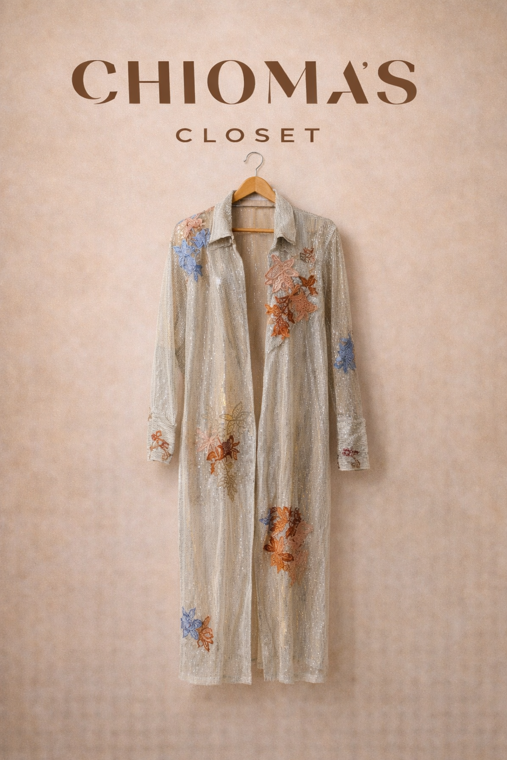 Silver Long-Sleeve Kimono