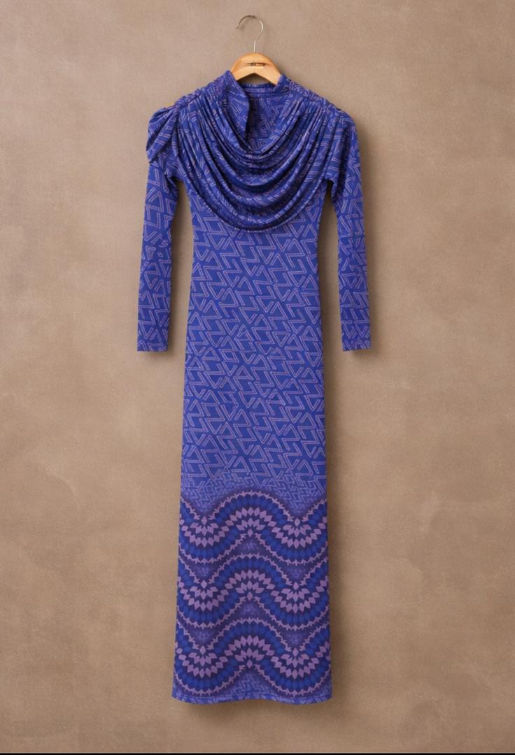 Motif Drape Dress
