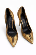 Tom Ford Gold Python Zipper Pumps (UK 5 / EU 38)