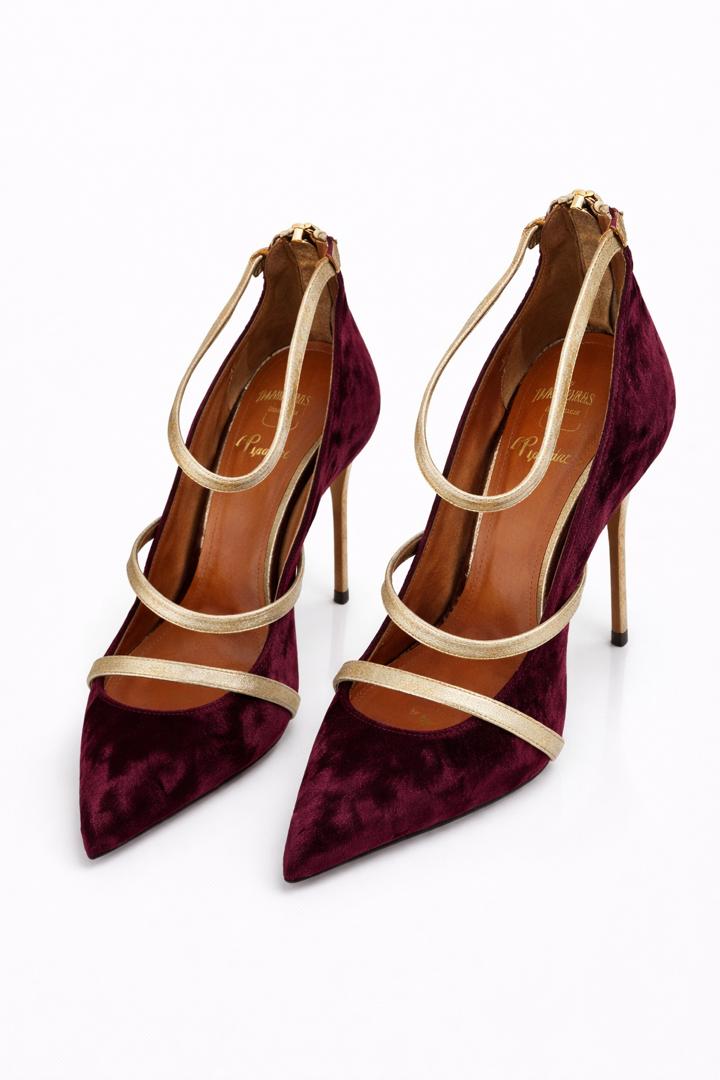 Malone Souliers Maureen Multi-Strap Velvet Pumps (UK 5 / EU 38)