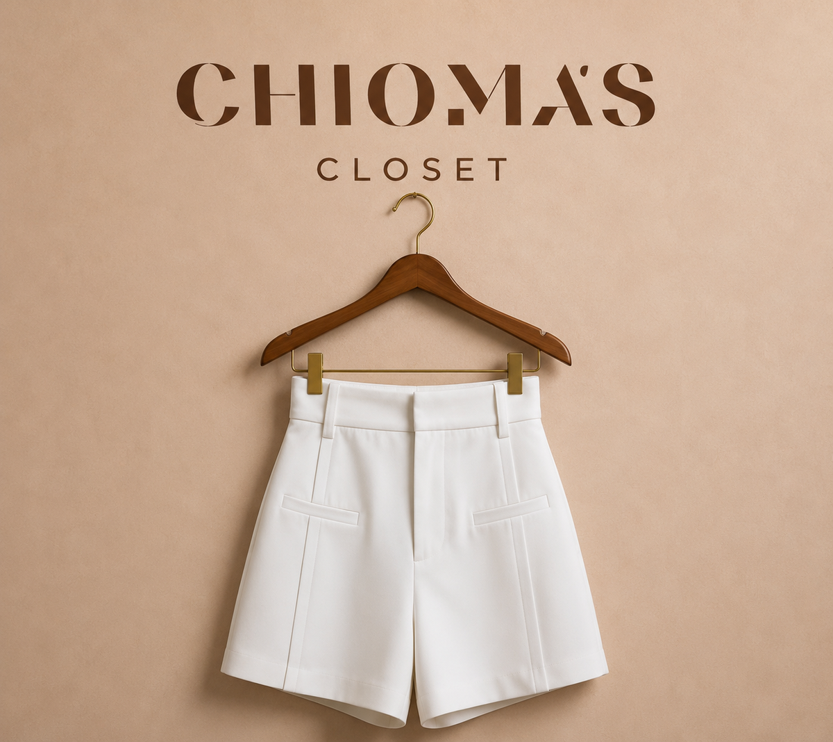 White High-Waist Tailored Shorts