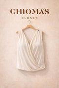 White Sleeveless Wrap Blouse