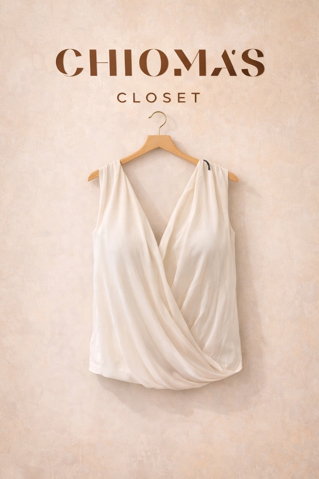 White Sleeveless Wrap Blouse