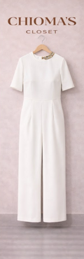 White Wide Leg Jumpsuit