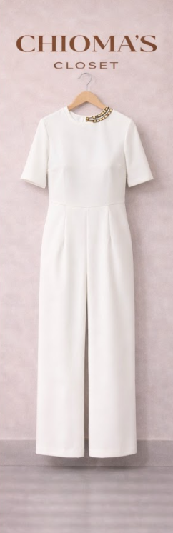 White Wide Leg Jumpsuit