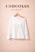 White off shoulder Collared Shirt