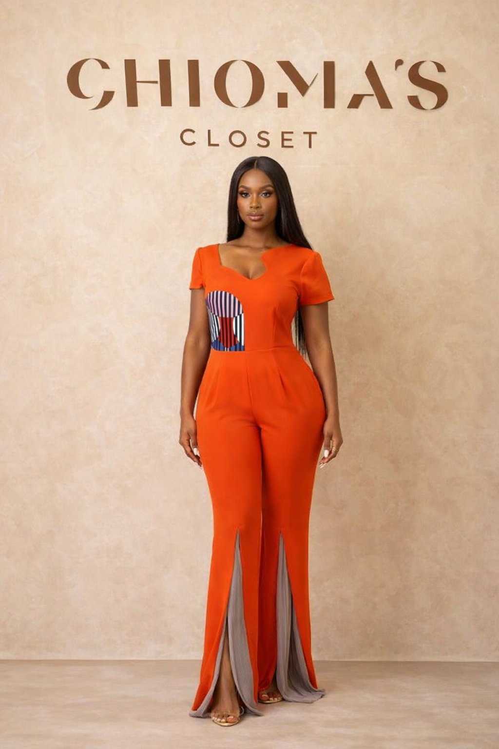 Orange Pallazo Jumpsuit